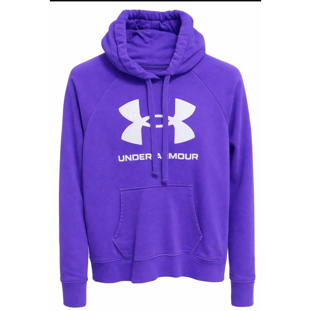 Under Armour Hoodie Women XS Loose Fit Fleece Pullover Logo Sweatshirt Athletic - Picture 2 of 9